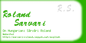 roland sarvari business card