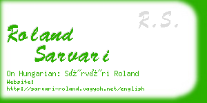 roland sarvari business card